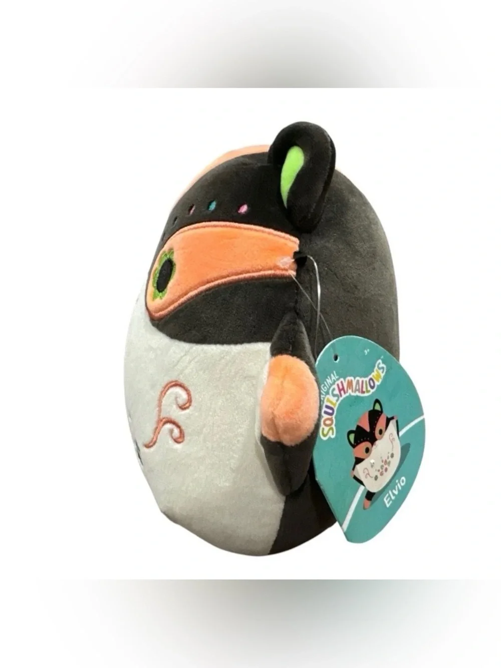 Plush Floral Cat Backpack for Kids - Black & Cream